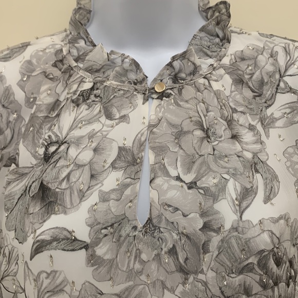 WHBM Sz.10 floral great/white printed blouse - Picture 3 of 14